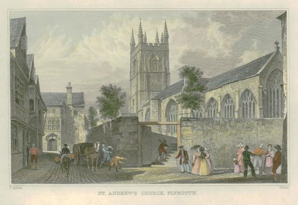 Plymouth_St Andrews Church_handpainted_1832 s