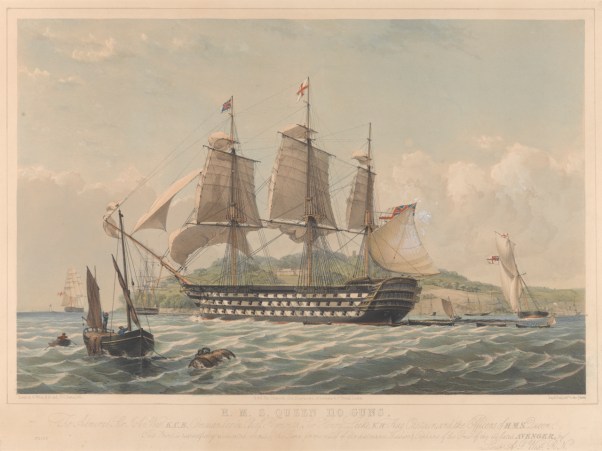 H.M.S. Queen, 110 guns... print... , PY0892
